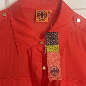 Authentic Tory Burch Brigitte Blouse in Poppy Red NWT Size 14